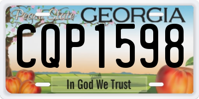 GA license plate CQP1598