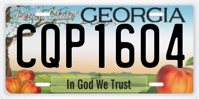 GA license plate CQP1604