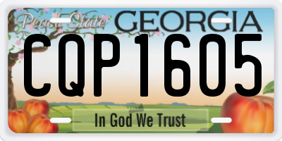 GA license plate CQP1605