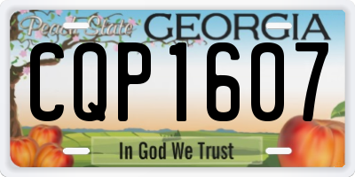 GA license plate CQP1607