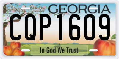 GA license plate CQP1609