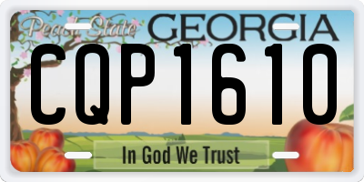 GA license plate CQP1610