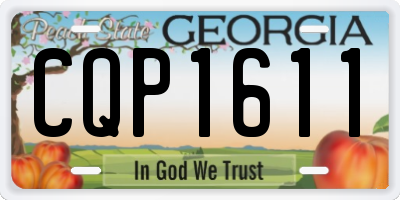GA license plate CQP1611