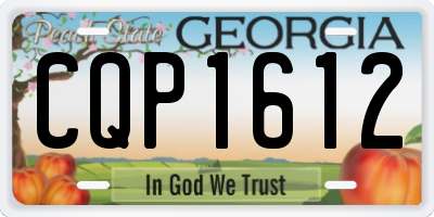 GA license plate CQP1612
