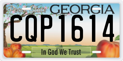 GA license plate CQP1614