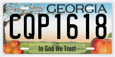 GA license plate CQP1618