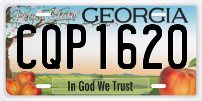 GA license plate CQP1620