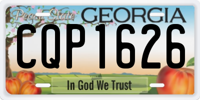GA license plate CQP1626