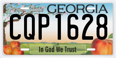 GA license plate CQP1628