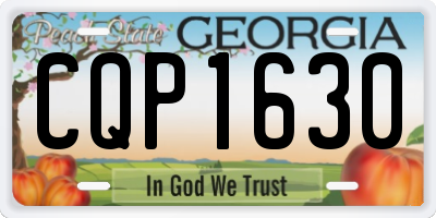 GA license plate CQP1630