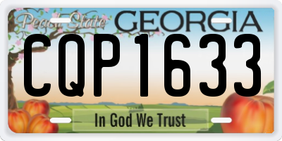 GA license plate CQP1633