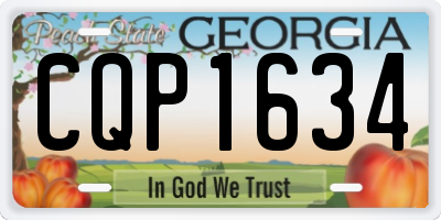 GA license plate CQP1634