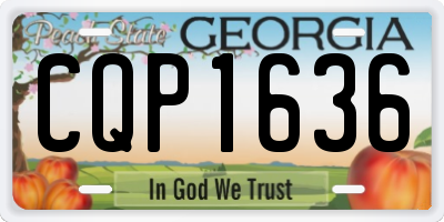 GA license plate CQP1636