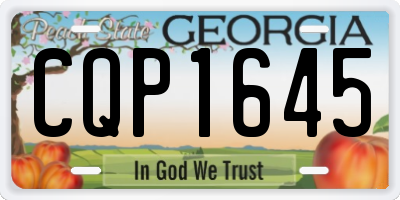 GA license plate CQP1645