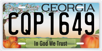 GA license plate CQP1649