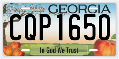 GA license plate CQP1650