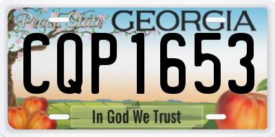 GA license plate CQP1653