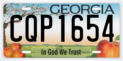 GA license plate CQP1654