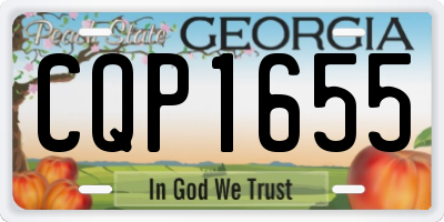 GA license plate CQP1655