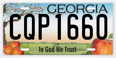 GA license plate CQP1660