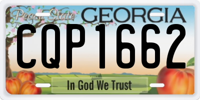 GA license plate CQP1662