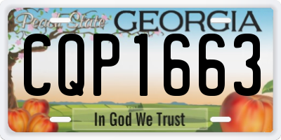 GA license plate CQP1663