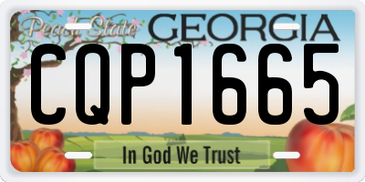 GA license plate CQP1665