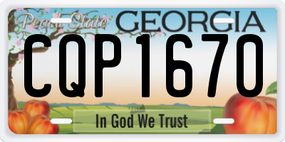 GA license plate CQP1670
