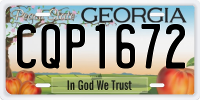 GA license plate CQP1672