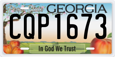 GA license plate CQP1673