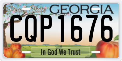 GA license plate CQP1676