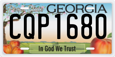 GA license plate CQP1680