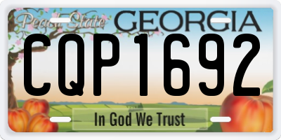 GA license plate CQP1692