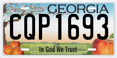 GA license plate CQP1693