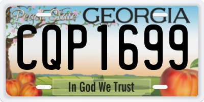 GA license plate CQP1699