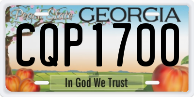 GA license plate CQP1700