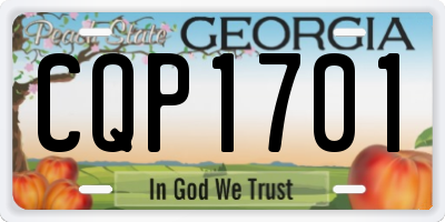 GA license plate CQP1701