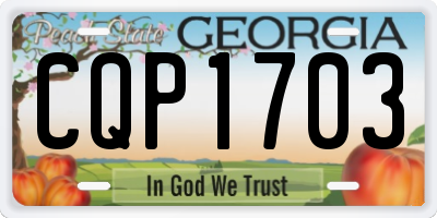 GA license plate CQP1703