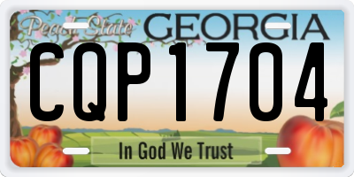 GA license plate CQP1704