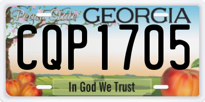 GA license plate CQP1705
