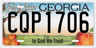 GA license plate CQP1706