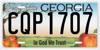 GA license plate CQP1707