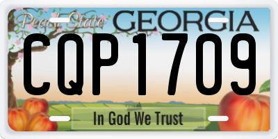 GA license plate CQP1709