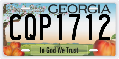 GA license plate CQP1712