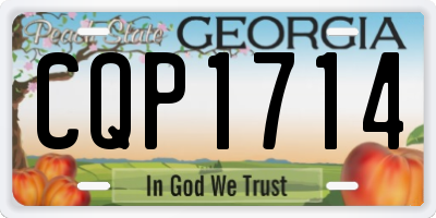 GA license plate CQP1714