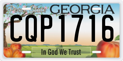 GA license plate CQP1716