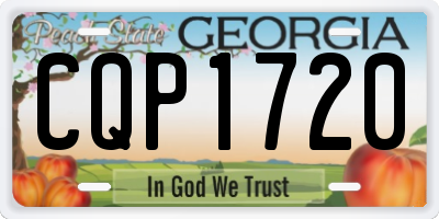 GA license plate CQP1720