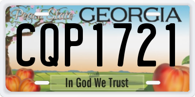 GA license plate CQP1721