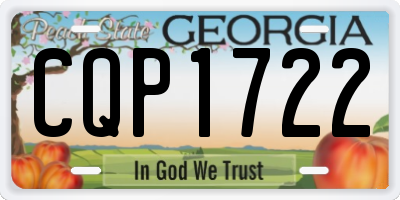 GA license plate CQP1722