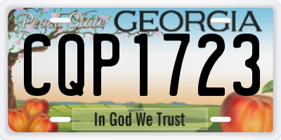 GA license plate CQP1723